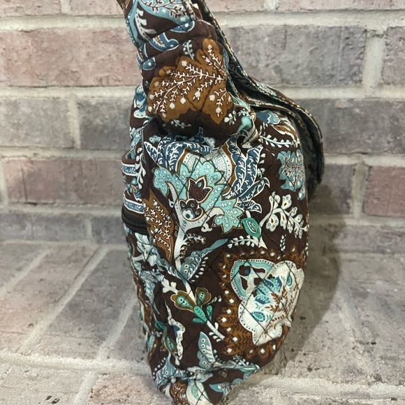 Vera Bradley Brown and Blue Floral Crossbody Bag - Picture 7 of 11